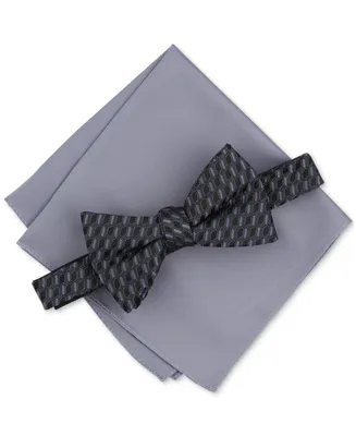 Alfani Men's Empire Geo-Print Bow Tie & Pocket Square Set, Created for Macy's