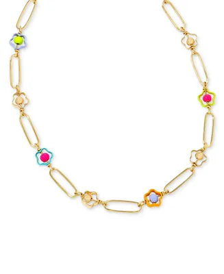 Kendra Scott 14k Gold-Plated Bead & Flower Link Necklace, 18" + 3" extender
