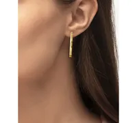 Lacoste Gold-Tone Stainless Steel Virtua Medium Hoop Earrings, 1.4"