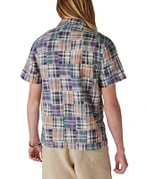 Lucky Brand Men's Patchwork Short Sleeves Work Wear Shirt