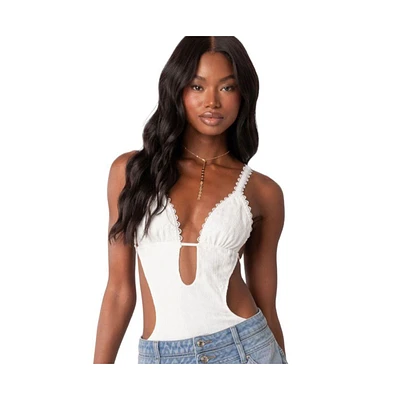Edikted Women's Textured Cut Out Bodysuit
