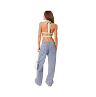 Cady tie front cut out top
