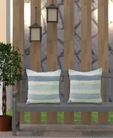 Vibhsa Linden Street Handwoven Dobby Weave Textured Stripe Decorative Pillow, 20" x 20"