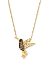 Le Vian Multicolor Diamond Hummingbird 19" Pendant Necklace (3/8 ct. t.w.) in 14k Gold