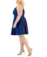 B Darlin Trendy Plus Size Glitter Fit & Flare Dress