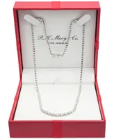 Diamond Graduated 17" Tennis Necklace (1 ct. tw) in 14k White Gold or 14k Yellow Gold, Created for Macy's