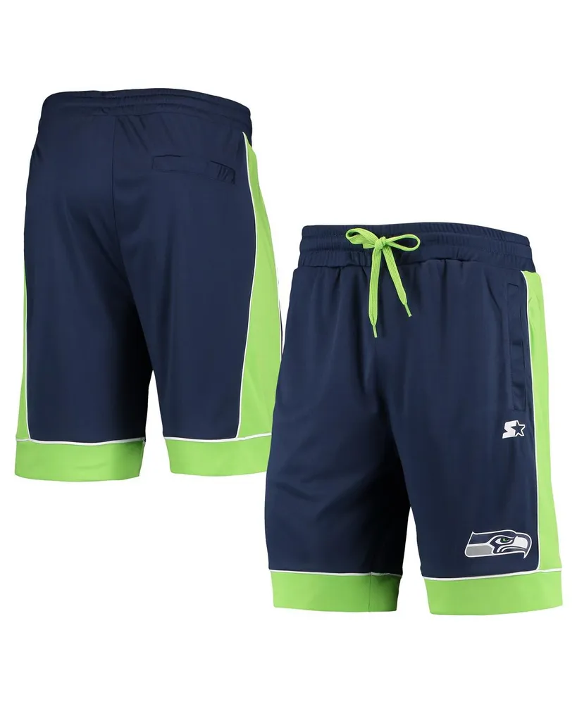Men's Starter College Navy, Neon Green Seattle Seahawks Fan Favorite Fashion Shorts