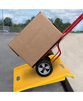 Driveway Curb Ramp - Heavy Duty, Portable Curb Ramp with 1000lb Capacity - For Furniture Dollies, Hand Trucks, or Moving Carts by Stalwart (Yellow)