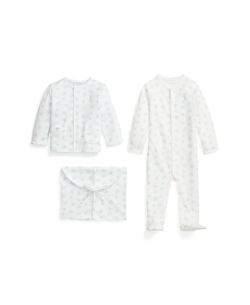 Polo Ralph Lauren Baby Girls or Boys Organic Cotton Gift Set, 3 Piece