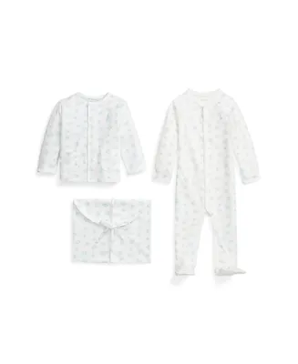 Polo Ralph Lauren Baby Girls or Boys Organic Cotton Gift Set, 3 Piece
