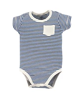 Touched by Nature Baby Boys Organic Cotton Bodysuits 3pk, Elephant