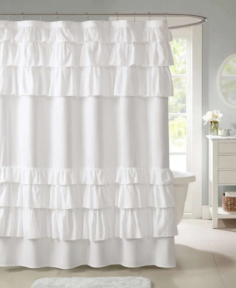 Madison Park Grace Ruffled Shower Curtain, 72" x 72"