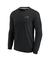 Men's and Women's Fanatics Signature Black Carolina Panthers Super Soft Long Sleeve T-shirt