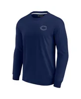 Men's and Women's Fanatics Signature Navy Chicago Bears Super Soft Long Sleeve T-shirt