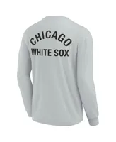 Men's and Women's Fanatics Signature Gray Chicago White Sox Super Soft Long Sleeve T-shirt