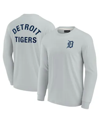 Men's and Women's Fanatics Signature Gray Detroit Tigers Super Soft Long Sleeve T-shirt