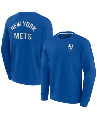 Men's and Women's Fanatics Signature Royal New York Mets Super Soft Pullover Crew Sweatshirt