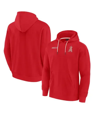 Men's and Women's Fanatics Signature Red Los Angeles Angels Super Soft Fleece Pullover Hoodie