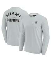 Men's and Women's Fanatics Signature Gray Miami Dolphins Super Soft Long Sleeve T-shirt