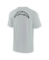 Men's and Women's Fanatics Signature Gray Los Angeles Chargers Super Soft Short Sleeve T-shirt