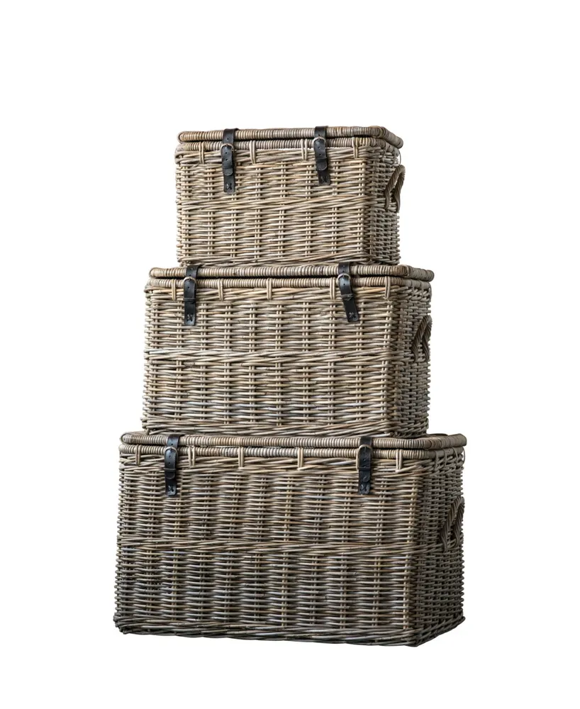 Woven Storage Baskets Lids, Storages Organization Baskets