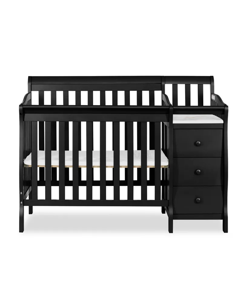 Dream on Me Baby Jayden 4-in-1 Mini Convertible Crib And Changer, Steel Grey