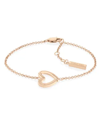 Calvin Klein Women's Carnation Gold-Tone Stainless Steel Heart Bracelet