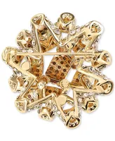 Holiday Lane Gold-Tone Pave Puffy Gift Bow Pin, Created for Macy's