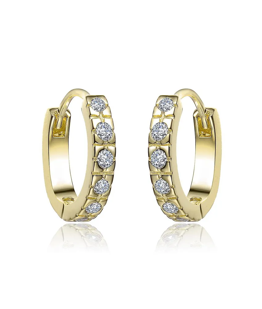 Rachel Glauber Radiant Hoop Earrings with Sparkling Cubic Zirconia