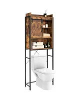 Costway Over-The-Toilet Storage Cabinet Bathroom Organizer w/ Sliding Barn Door