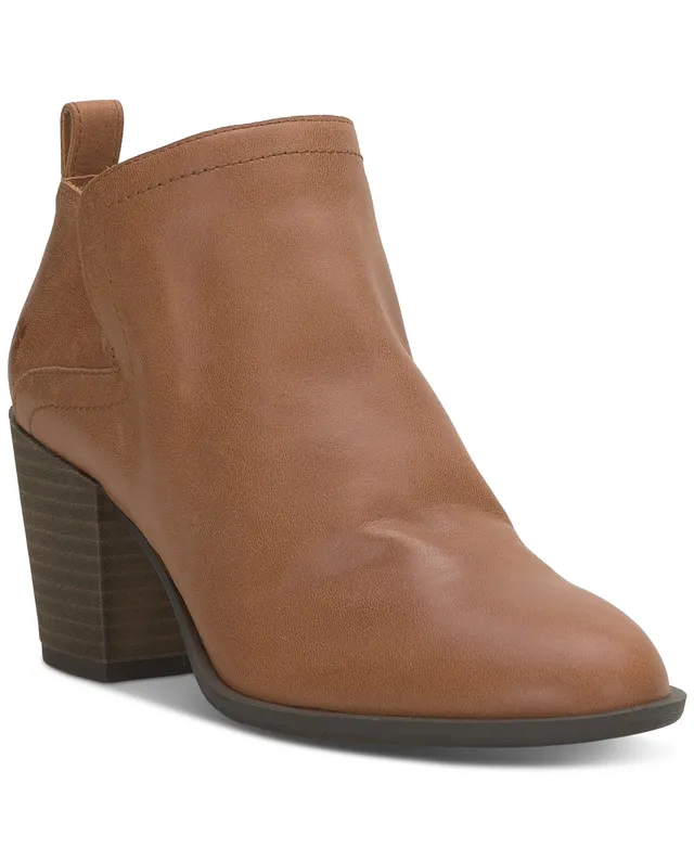 Lucky Brand Women's Bellita Asymmetrical Cutout Block-Heel Booties