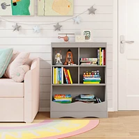 3-Tier Children's Multi-Functional Bookcase Toy Storage Bin Floor Cabinet