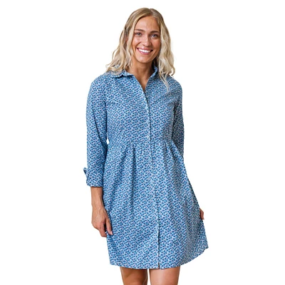 Hope & Henry Women's Long Sleeve Button Front Shirt Dress