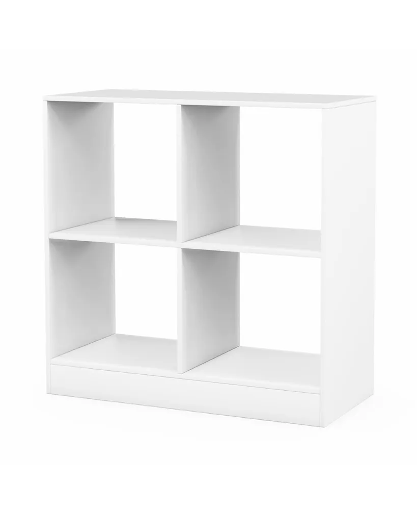 Kids Toy Storage Organizer 4-Cube Wooden Display Bookcase