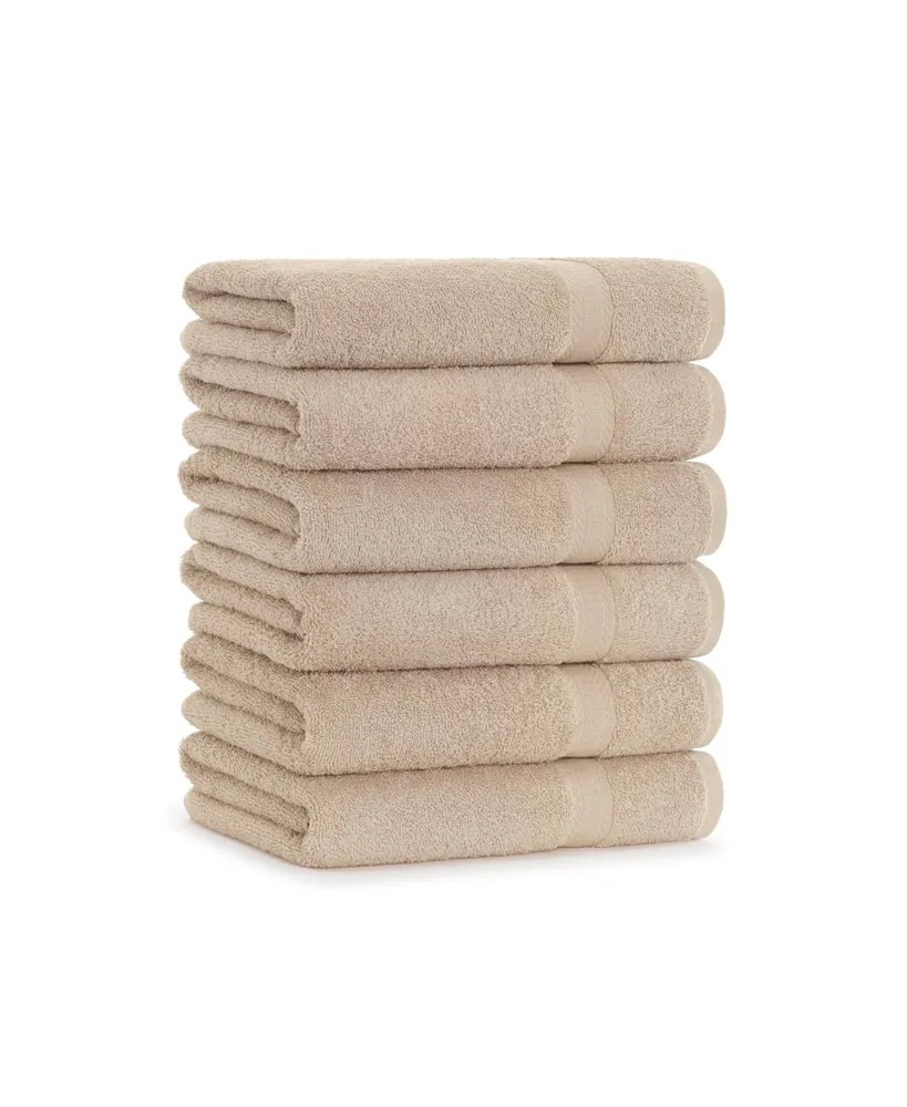 Arkwright Home True Color Bath Towels (6 Pack), Solid Options, 25x52 in., 100% Soft Cotton