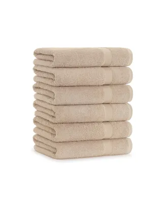 Arkwright Home True Color Bath Towels (6 Pack), Solid Options, 25x52 in., 100% Soft Cotton