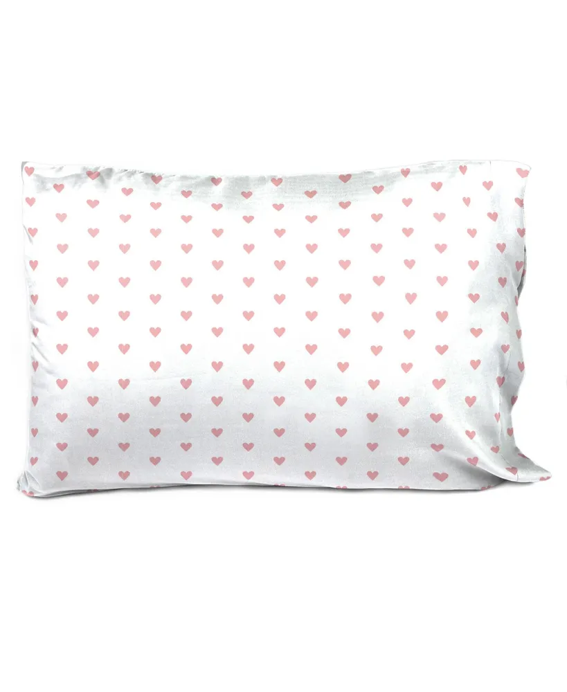 Saturday Park Pink Hearts 100% Organic Cotton Pillowcase - Standard