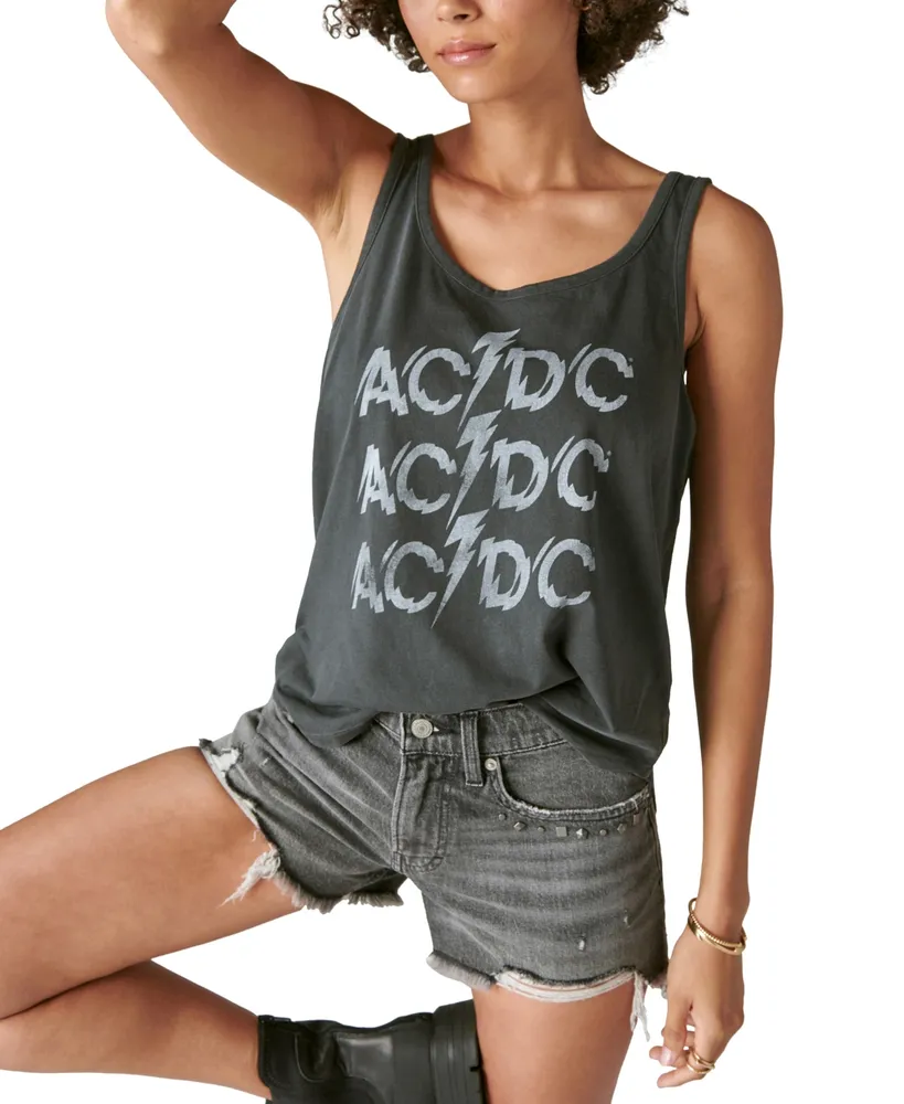 Lucky Brand Women's Acdc Beaded Boyfriend Cotton T-Shirt