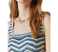 Lucky Brand Women's Cotton Crochet Cropped Tank