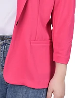 Ny Collection Women's 3/4 Sleeve Scuba Crepe Jacket