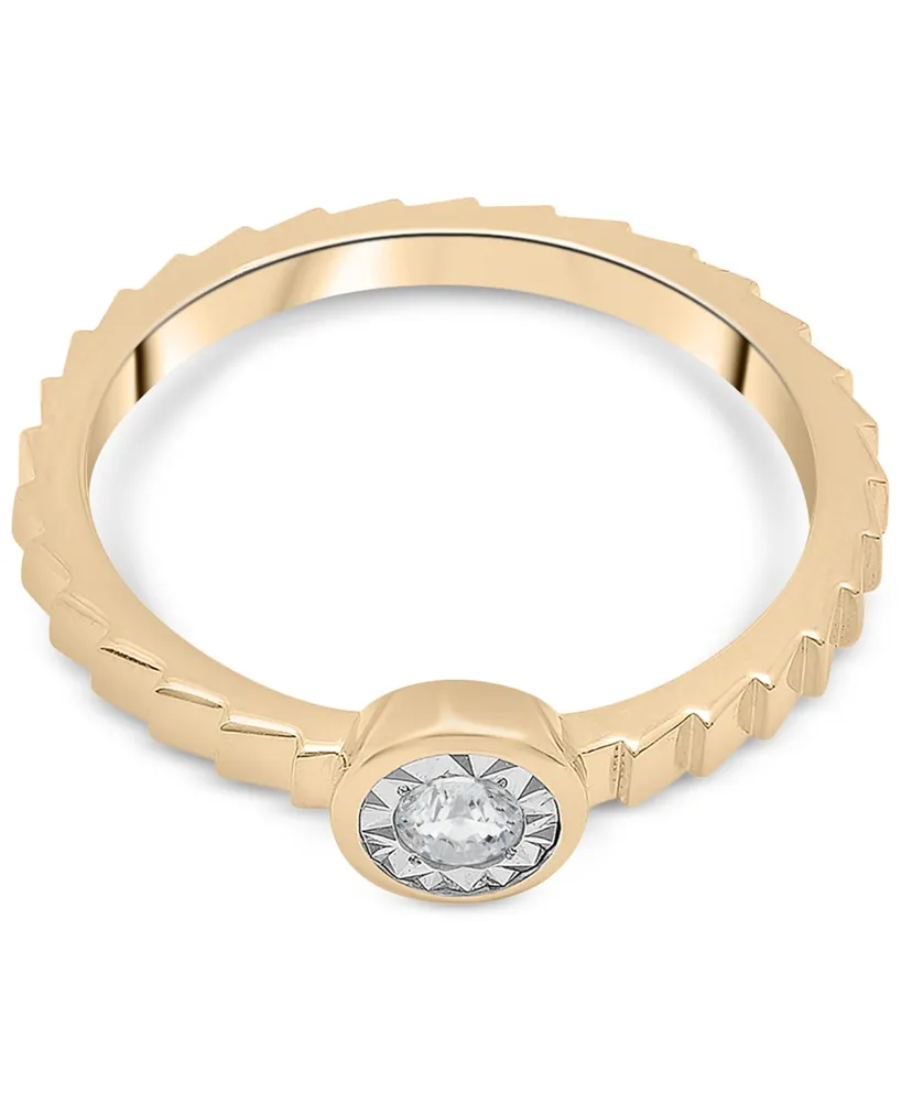 Audrey by Aurate Diamond Miracle-Plate Textured Ring (1/10 ct. t.w.) Gold Vermeil, Created for Macy's