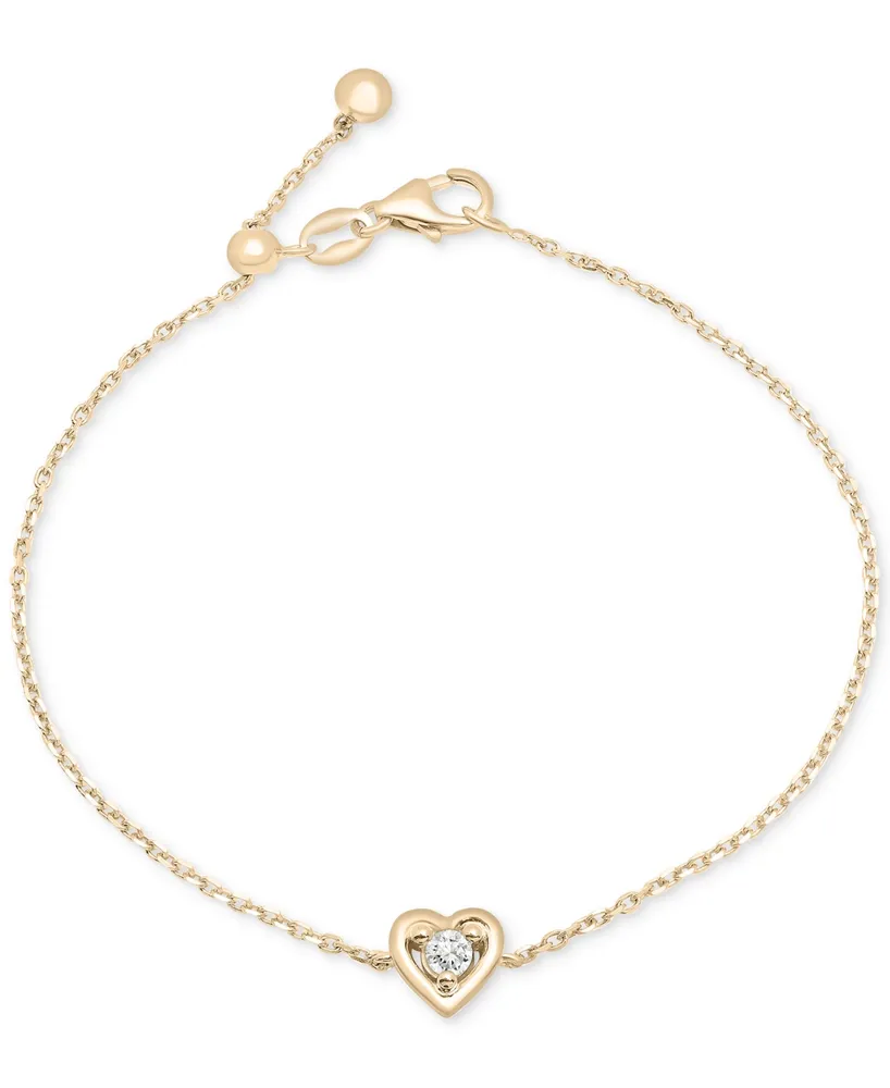 Audrey by Aurate Diamond Heart Link Bracelet (1/10 ct. t.w.) in Gold Vermeil, Created for Macy's