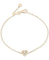 Audrey by Aurate Diamond Heart Link Bracelet (1/10 ct. t.w.) in Gold Vermeil, Created for Macy's