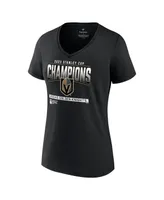 Women's Fanatics Black Vegas Golden Knights 2023 Stanley Cup Champions Signature Roster V-Neck T-shirt