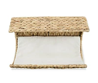 vidaXL Cat Bed with Cushion Water Hyacinth 14.6"x7.9"x7.9"