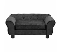 vidaXL Dog Sofa Dark Gray 28.3"x17.7"x11.8" Plush