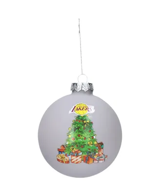 Los Angeles Lakers Tree Frosted Ball Ornament