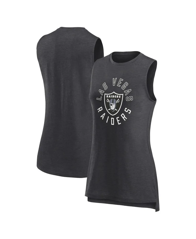 Women's Fanatics Heather Charcoal Las Vegas Raiders What Goes Around Tank Top