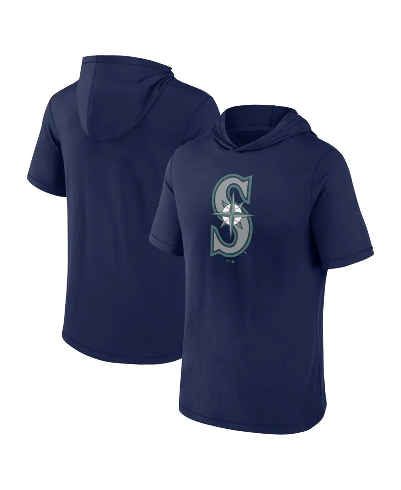 Men's Fanatics Navy Seattle Mariners Short Sleeve Hoodie T-shirt