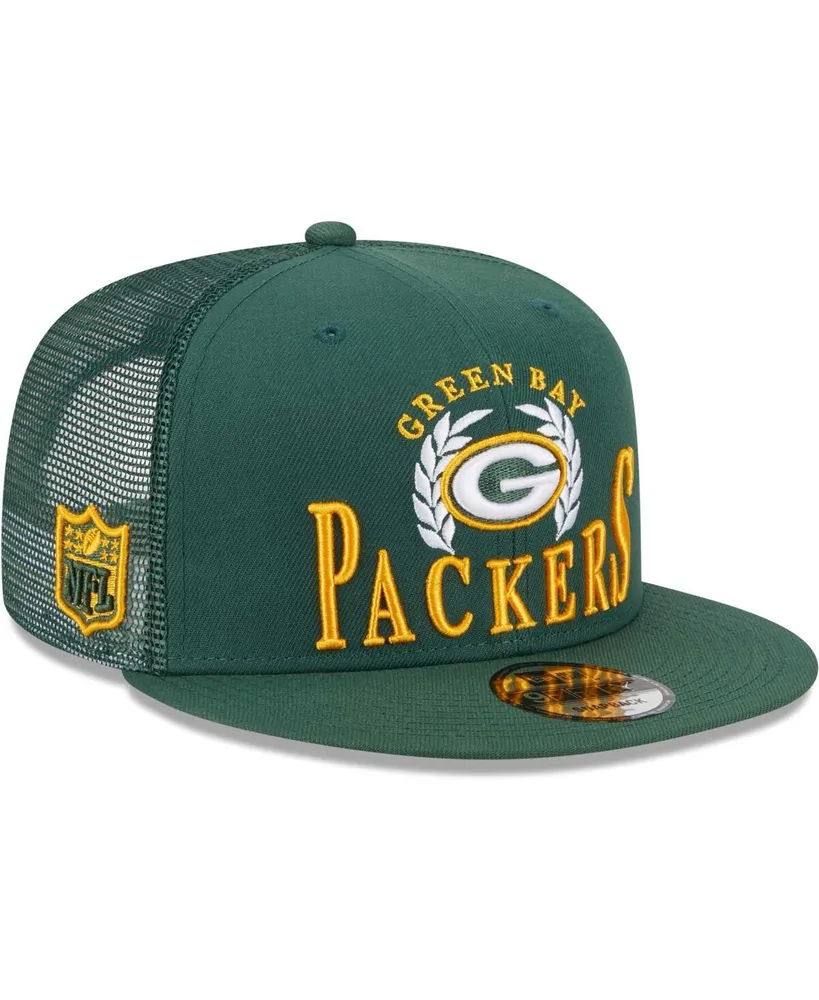 Men's New Era Green Green Bay Packers Collegiate Trucker 9FIFTY Snapback Hat